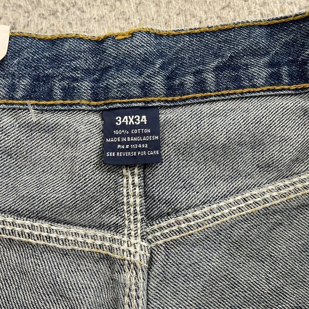 NWT Full Blue Carpenter Jeans Men 34x34 Dark Wash Relaxed Fit Workwear Denim